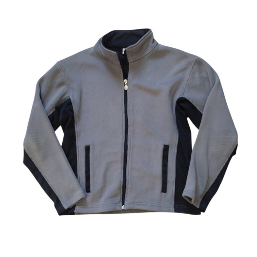 Alpine‎ Designs  Jacket Man's Small Gray Black Full Zip Color Block Sweater